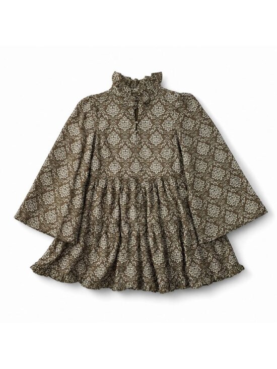Hyacinth House Dresses & Skirts - Hyacinth House Russell Mini Dress Olive Women’s Small Bell Sleeve Tiered NWT